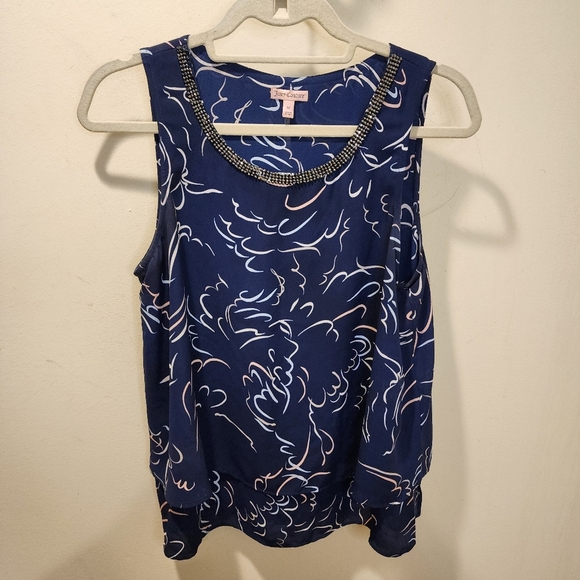 Juicy Couture Navy Blue Relax Fit Sleevesless Blouse size M - Picture 6 of 11